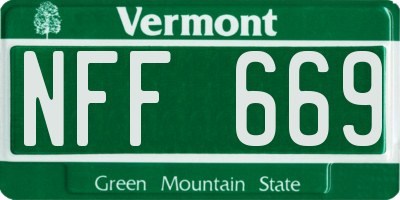VT license plate NFF669