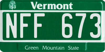 VT license plate NFF673