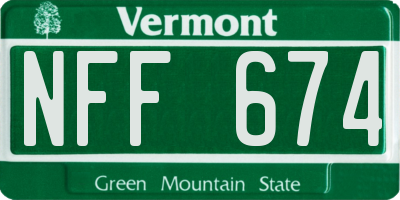 VT license plate NFF674