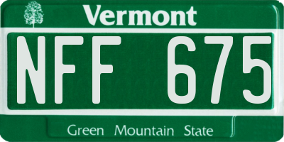 VT license plate NFF675