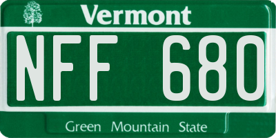 VT license plate NFF680