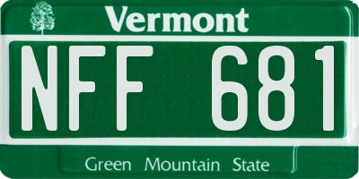 VT license plate NFF681