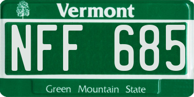 VT license plate NFF685