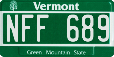 VT license plate NFF689