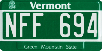 VT license plate NFF694