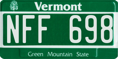 VT license plate NFF698