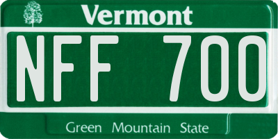 VT license plate NFF700