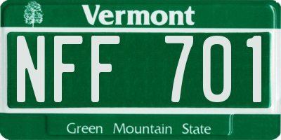 VT license plate NFF701