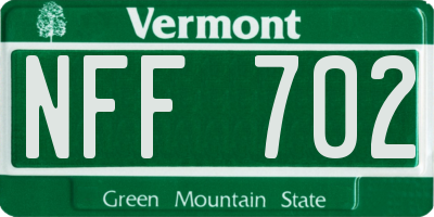 VT license plate NFF702