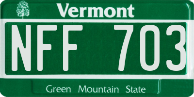 VT license plate NFF703