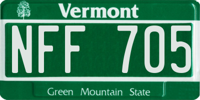 VT license plate NFF705