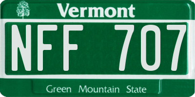VT license plate NFF707