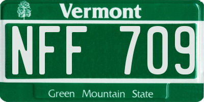 VT license plate NFF709