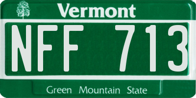 VT license plate NFF713