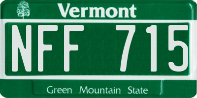 VT license plate NFF715
