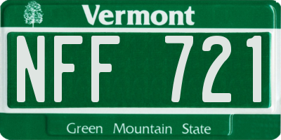 VT license plate NFF721