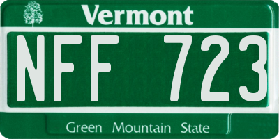 VT license plate NFF723