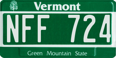 VT license plate NFF724