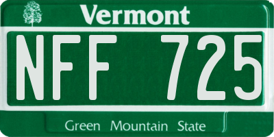 VT license plate NFF725