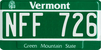 VT license plate NFF726