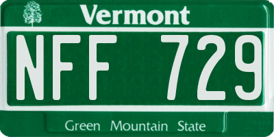 VT license plate NFF729