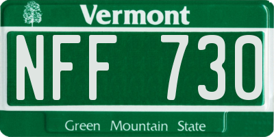VT license plate NFF730