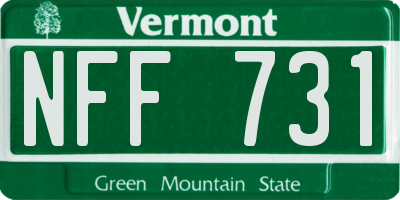 VT license plate NFF731