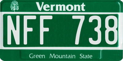 VT license plate NFF738