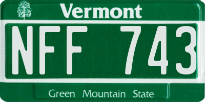 VT license plate NFF743
