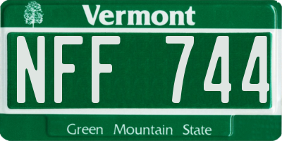 VT license plate NFF744