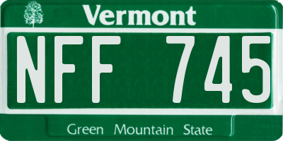 VT license plate NFF745