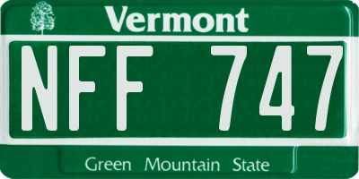 VT license plate NFF747