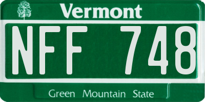 VT license plate NFF748