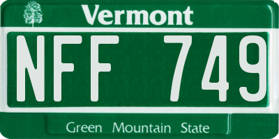 VT license plate NFF749