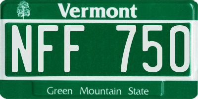 VT license plate NFF750