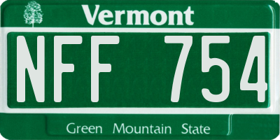VT license plate NFF754