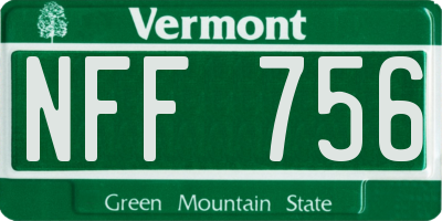 VT license plate NFF756