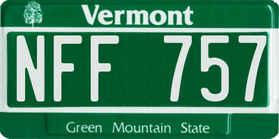 VT license plate NFF757