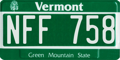 VT license plate NFF758