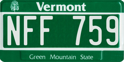 VT license plate NFF759