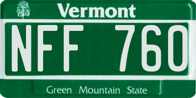 VT license plate NFF760