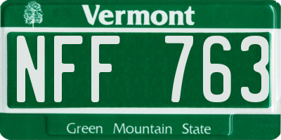 VT license plate NFF763