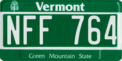 VT license plate NFF764