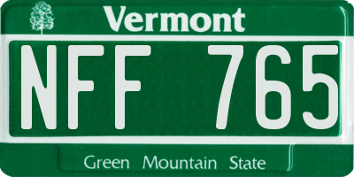 VT license plate NFF765
