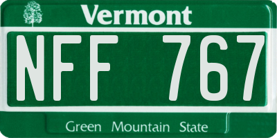 VT license plate NFF767