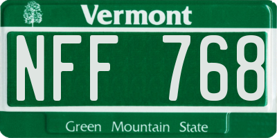 VT license plate NFF768