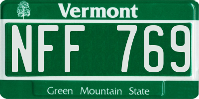 VT license plate NFF769
