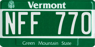 VT license plate NFF770