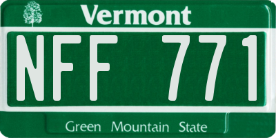 VT license plate NFF771