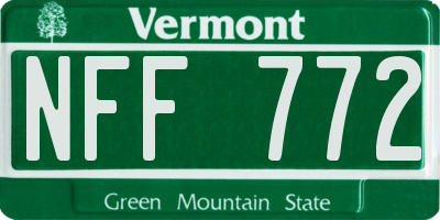 VT license plate NFF772